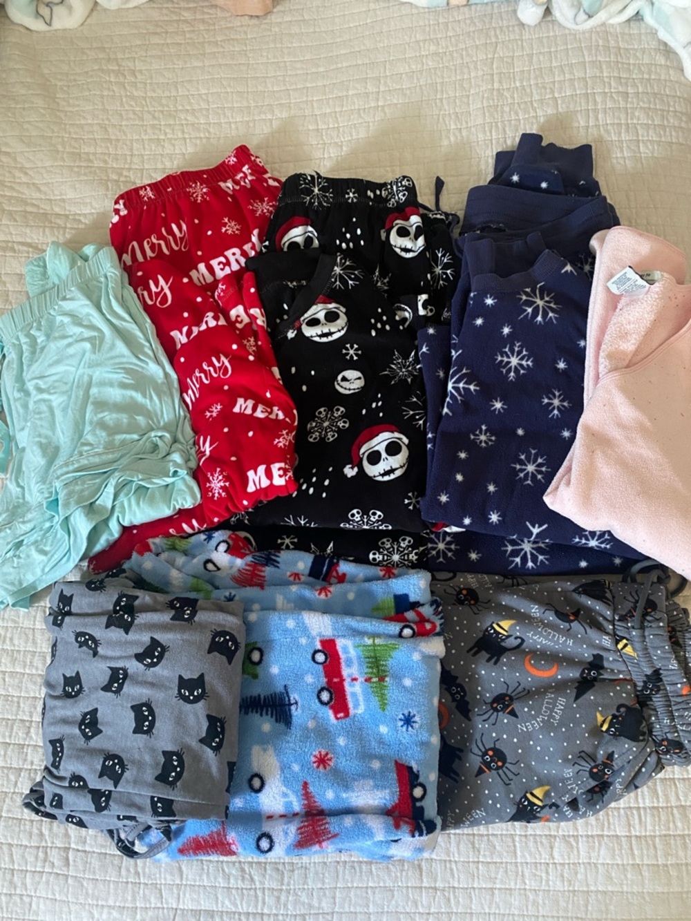 Woman Holiday Pajamas - Red, Black, Navy, Light Blue, Gray